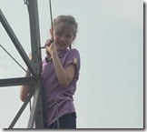 Sunny Joy -- enjoying a climb up the windmill