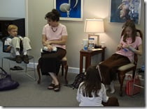 We older four were the only ones in the class, but we made it a family affair and Dad, Mom, and the kiddos hung out at the studio!