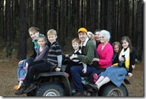 Aunt Myrtle (86) on her first-ever four-wheeler ride!  