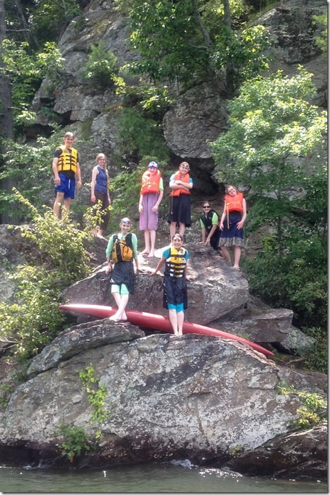 The jumping rock! After kayaking all the way out there, the cool water was tremendously refreshing.