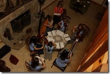 Having two harps on site was an added treat